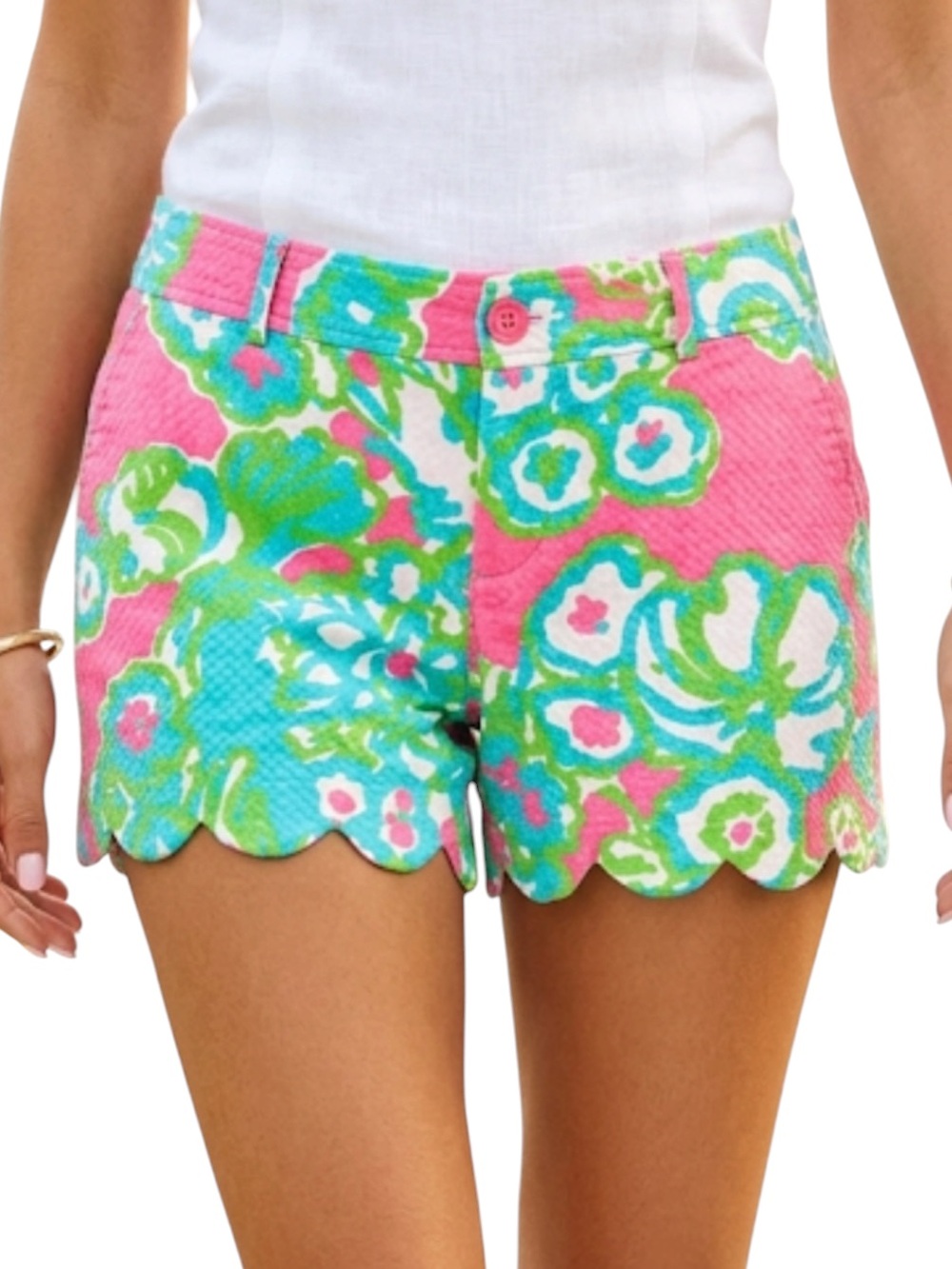 Lilly Pulitzer Pink Floral Buttercup Shorts Size 12
II
